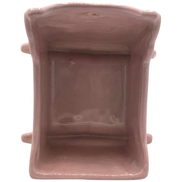 Vintage MCM Haeger Pottery Pastel Pink Baby Cradle Nursery Planter Home Décor - Picture 8 of 13
